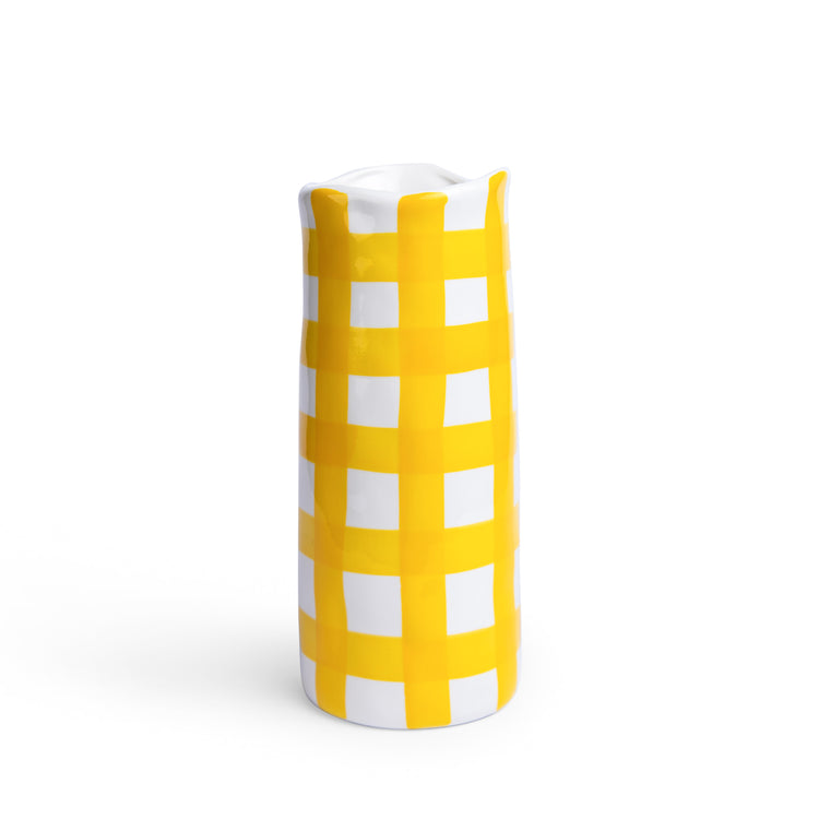 Medium Yellow Gingham Vase