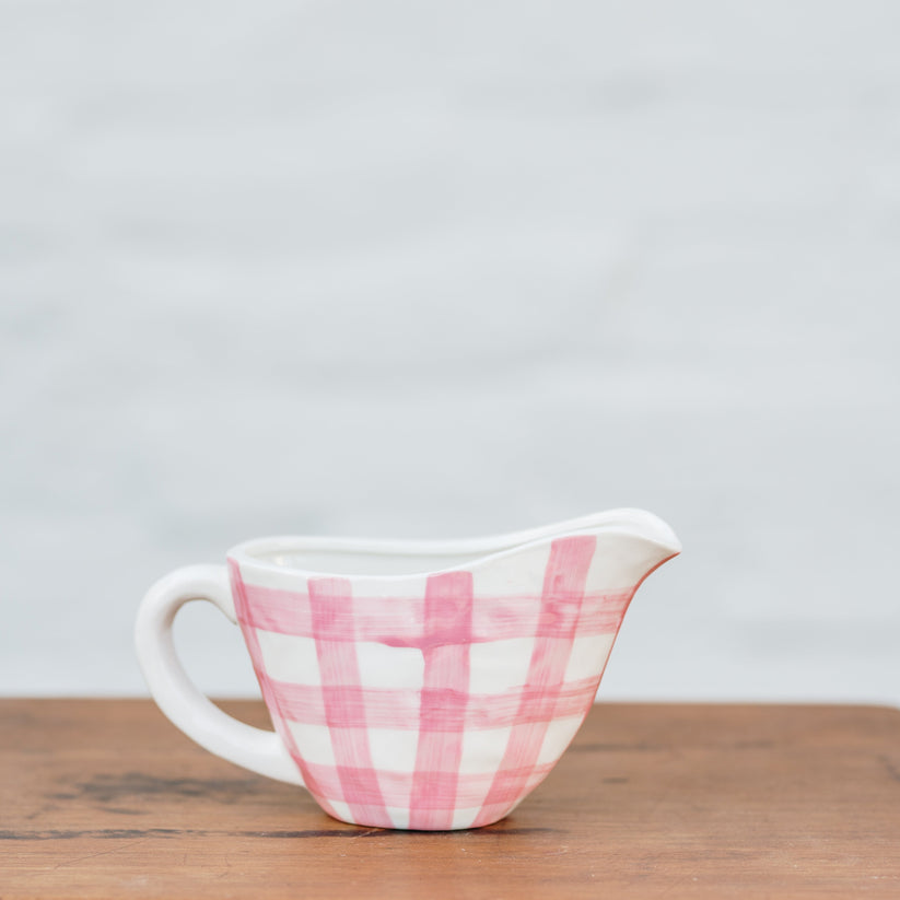 Noss & Co Gravy Jug - Pink Gingham