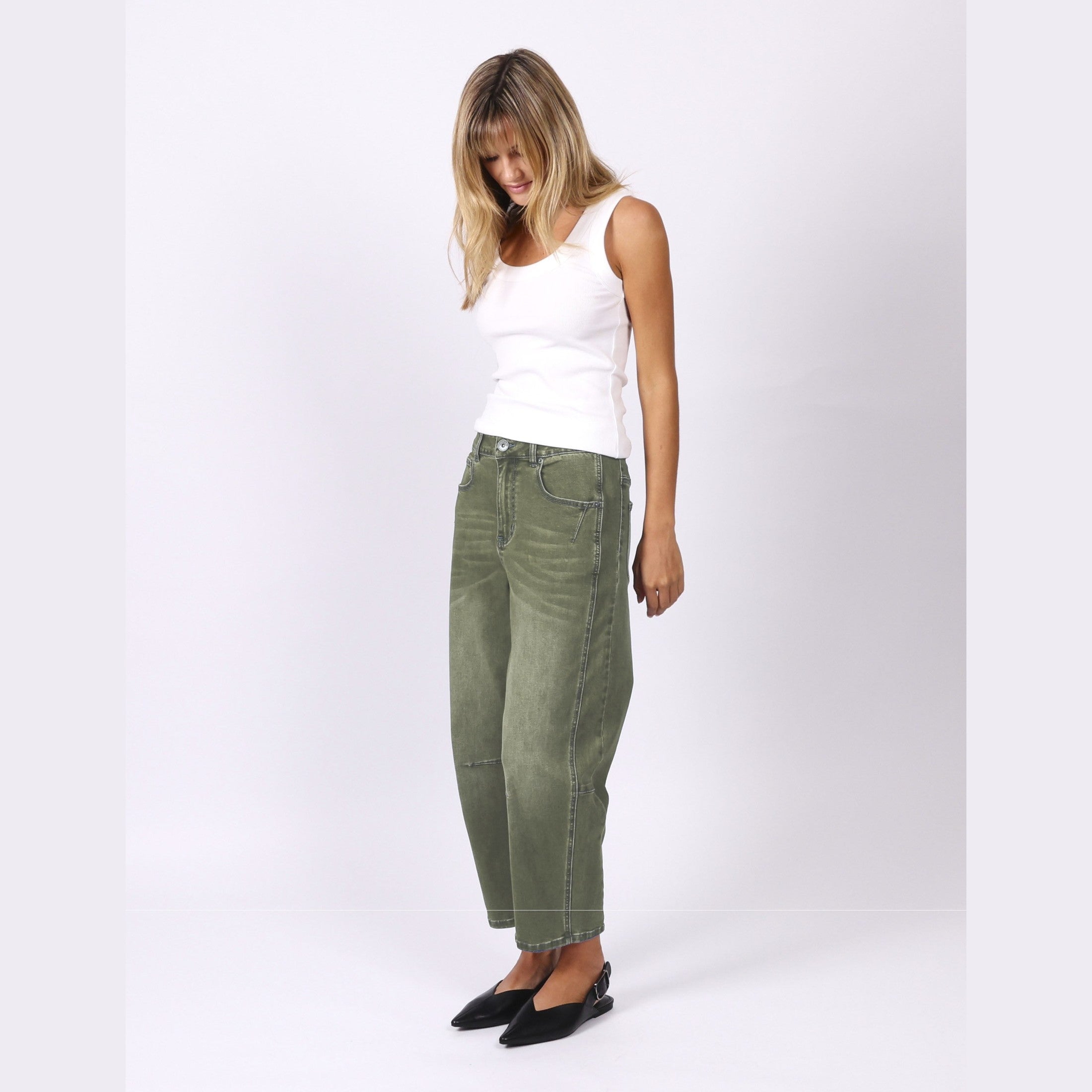 Toni Barrel Jeans - Khaki