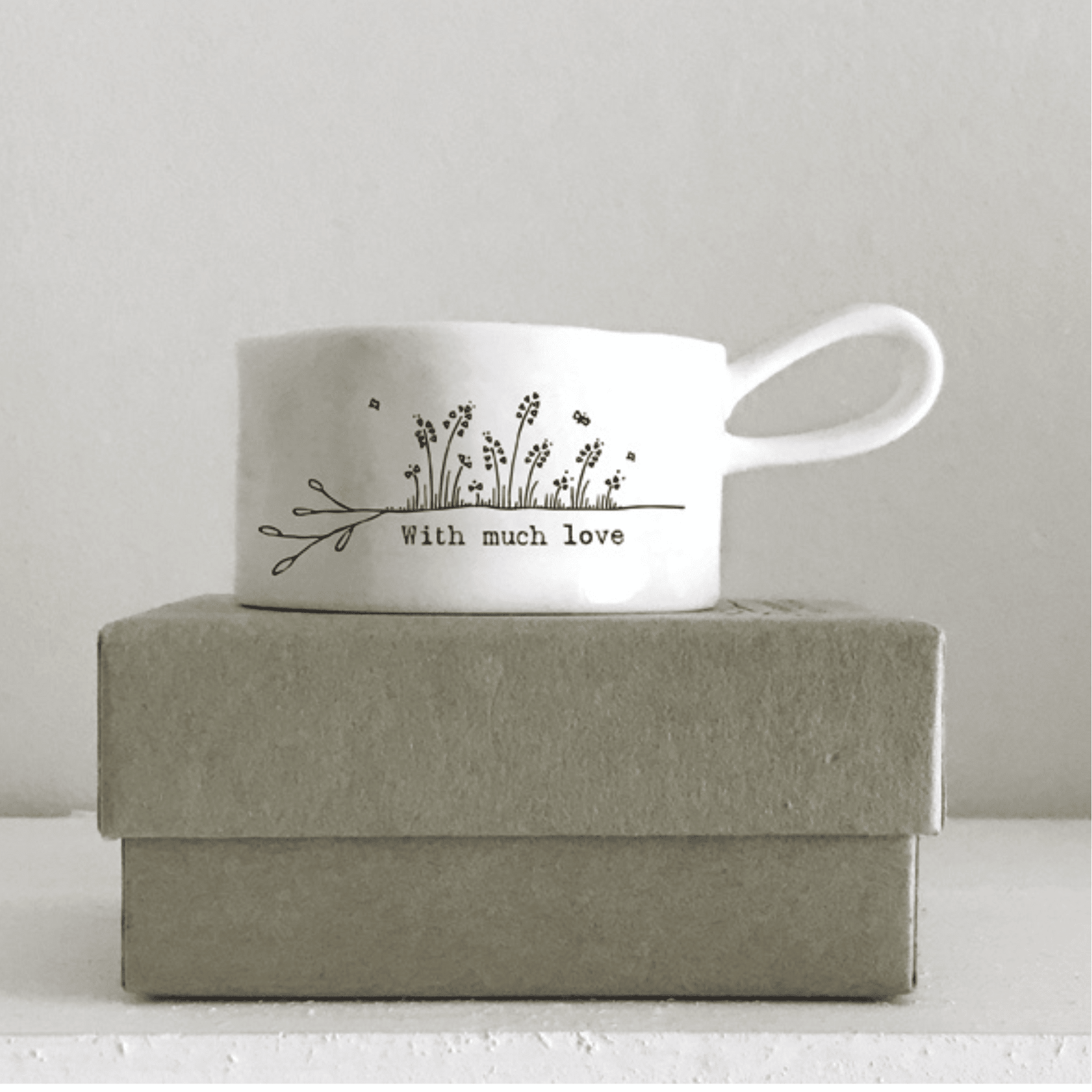 Porcelain Handled Tea Light Holders- With Much Love