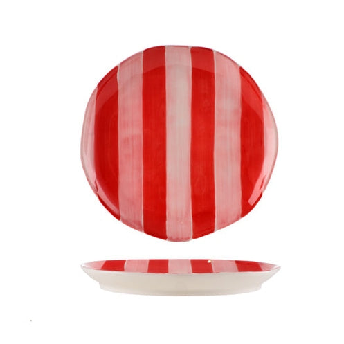 *NEW* Side Plate - Pink & Red Stripe