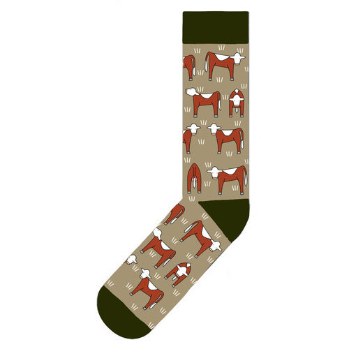 Red Tractor Socks Herefords On Stone - Size Medium (6-11)