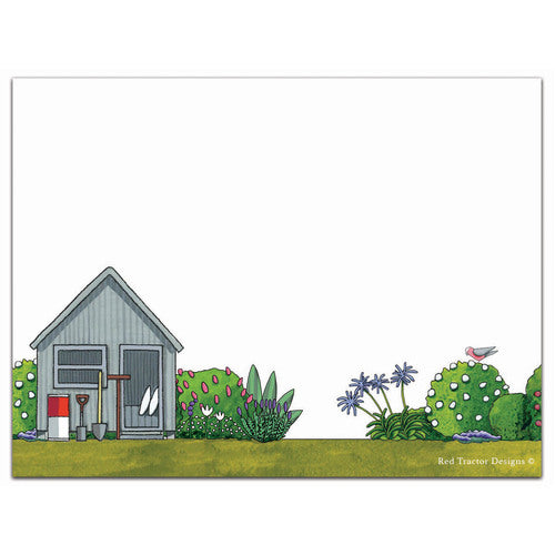red tractor designs - small sticky note pad - Garden Shed