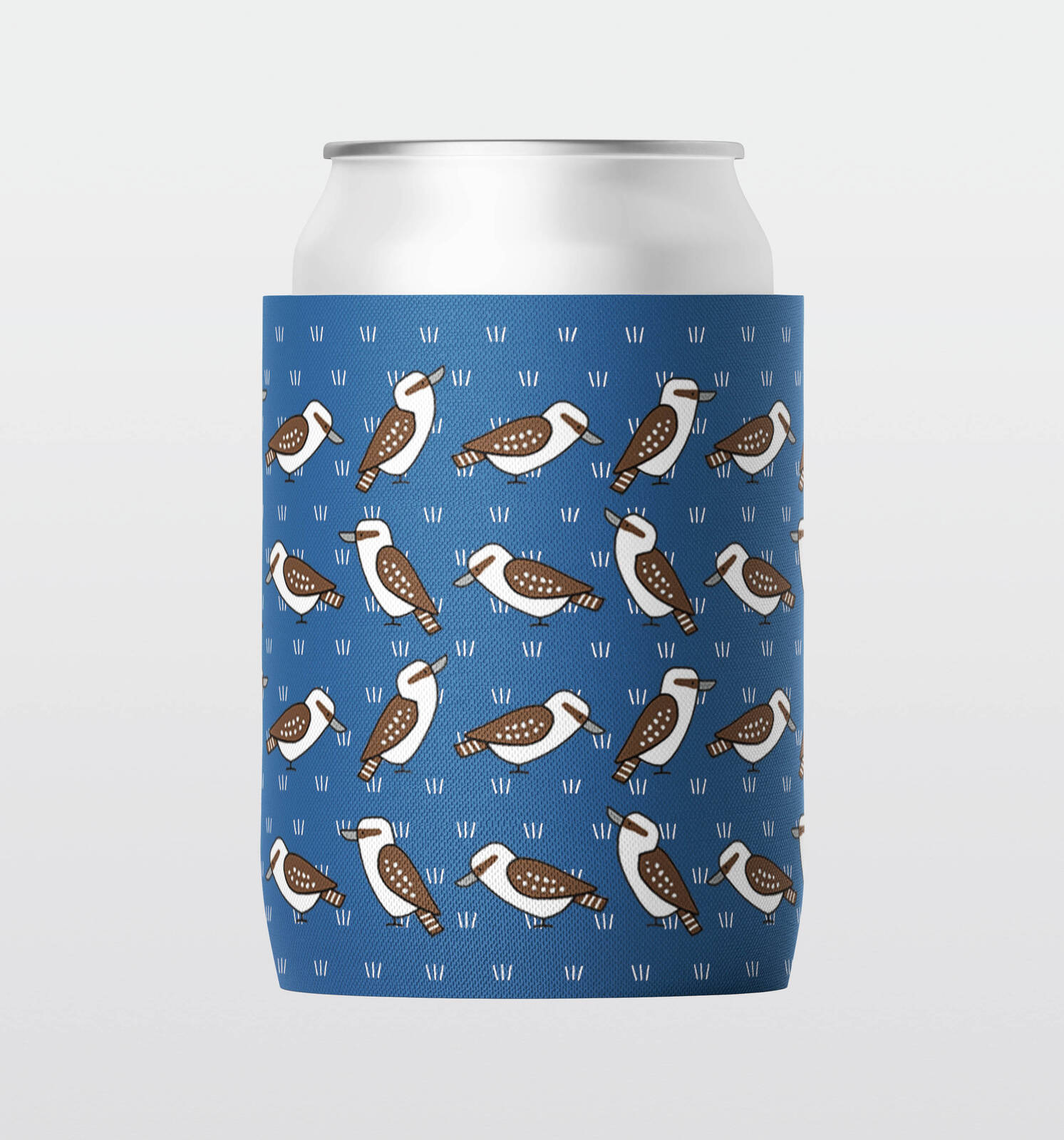 red tractor deigns - Blue kookaburra Stubby Holder