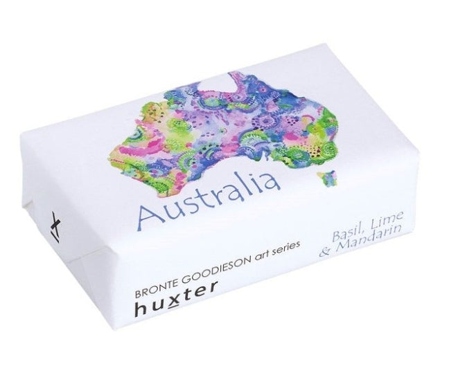 Blue Map of Australia - Bronte Goodieson Artist - Huxter Soap - Basil, Lime & Mandarin