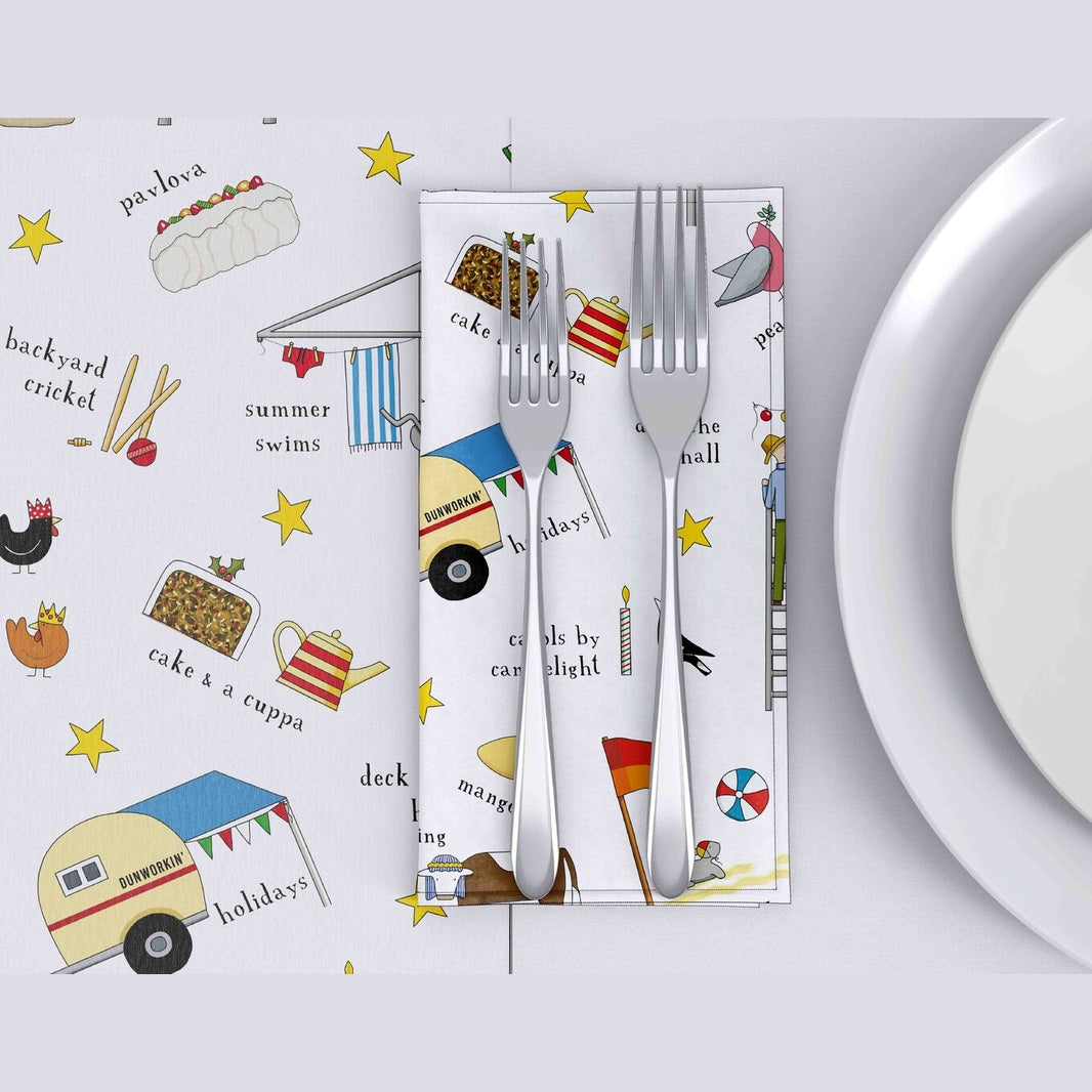 Red Tractor 'Christmas In Australia' Napkins (Set 4)