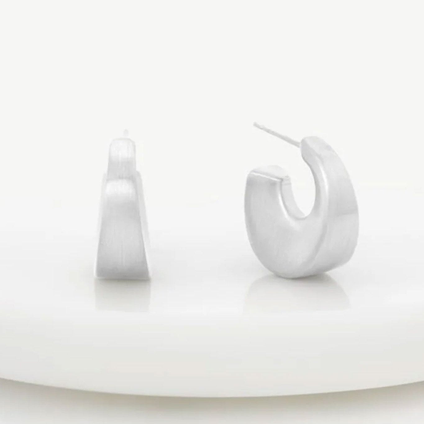 Harper Hoop - Brushed Silver