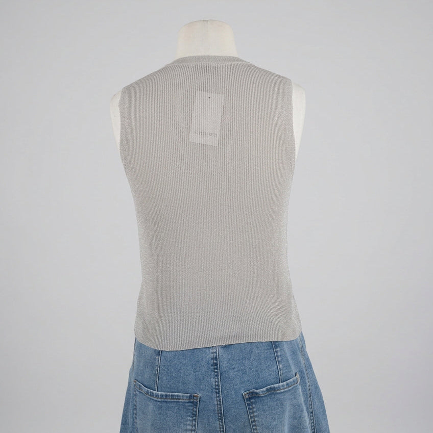 Liora Shimmer Tank Top - Silver Mushroom