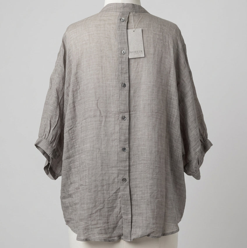 Biscuit Sheer Linen Top - Biscuit
