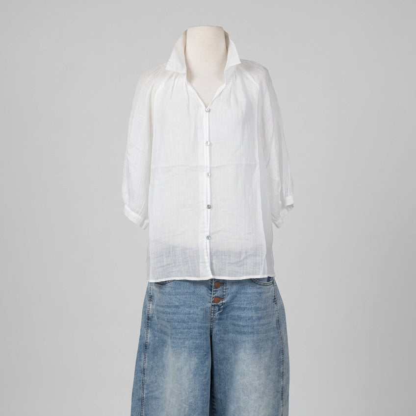 Tovi Button Through Sheer Shirt - White