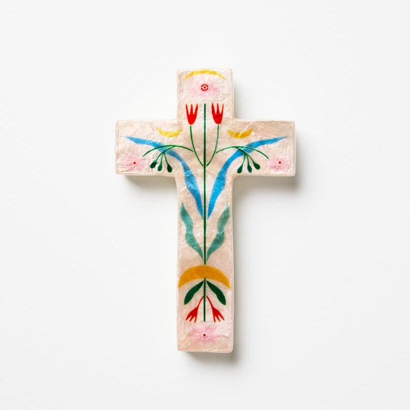 JONES & CO Fable PINK FLORAL Cross