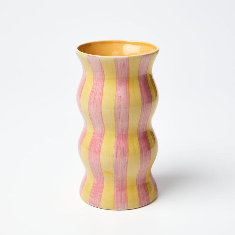 PALMA VASE - YELLOW PINK STRIPE