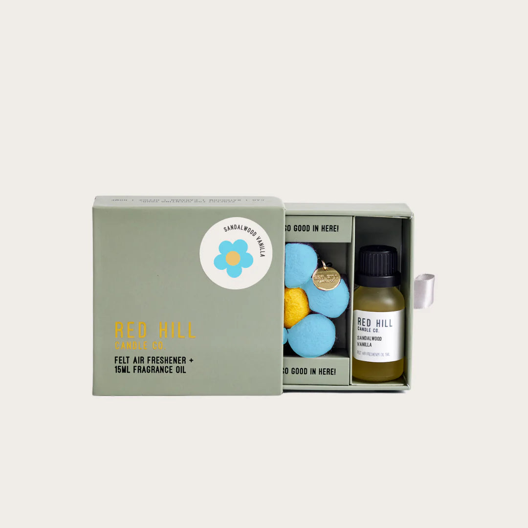Sandalwood & Vanilla Felt Flower Air Freshener