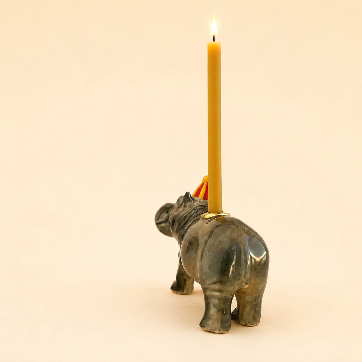 Hippo Cake Topper | Porcelain Candle Holder