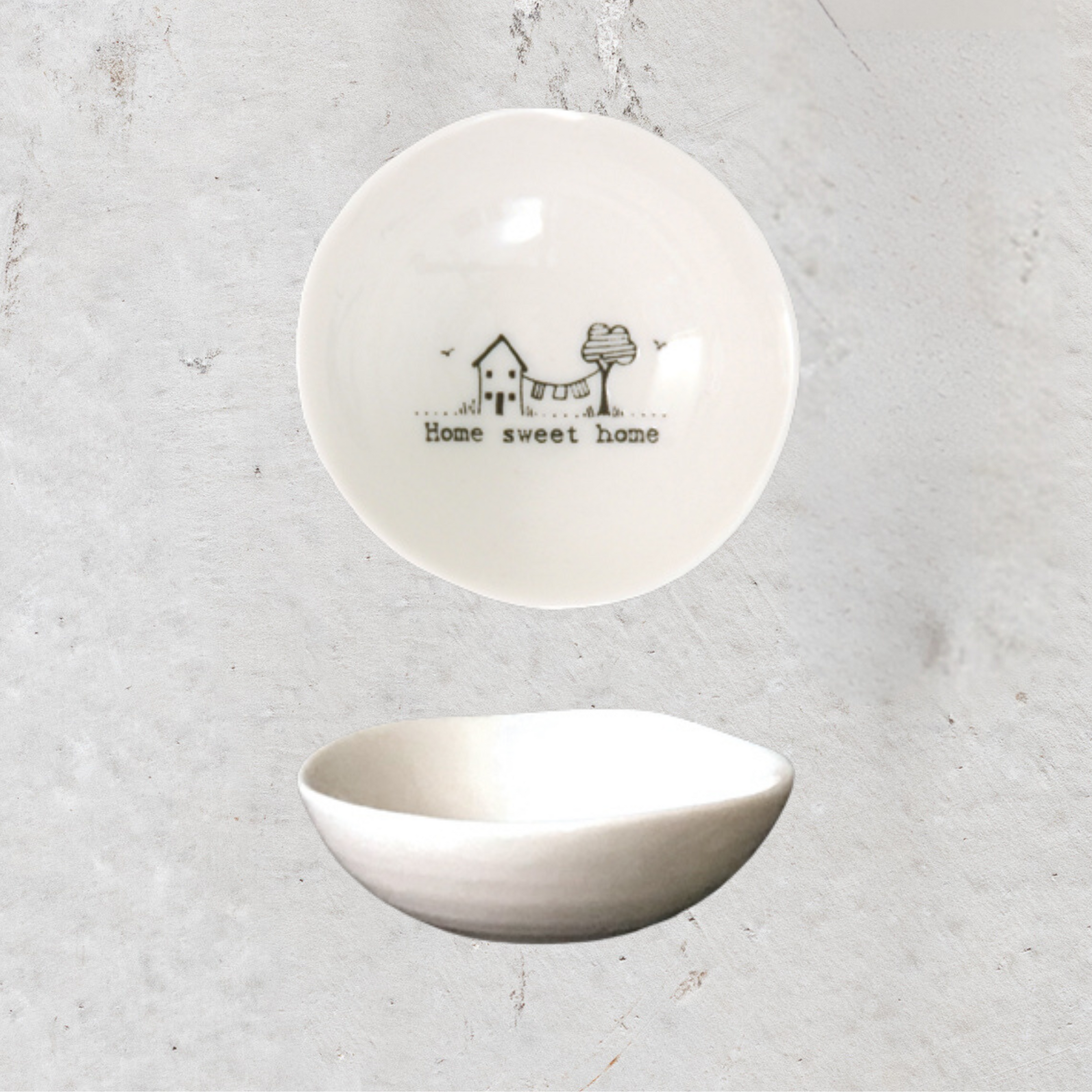Wobbly Porcelain Bowls - Small Home sweet home