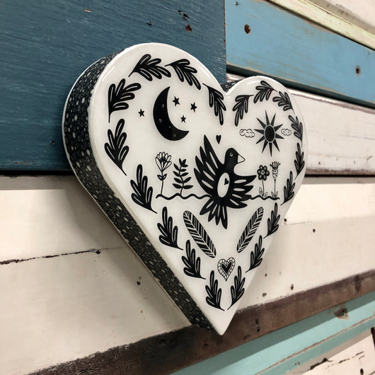 Heart Woodblock - Earth Mama / Lost & Found Art Co