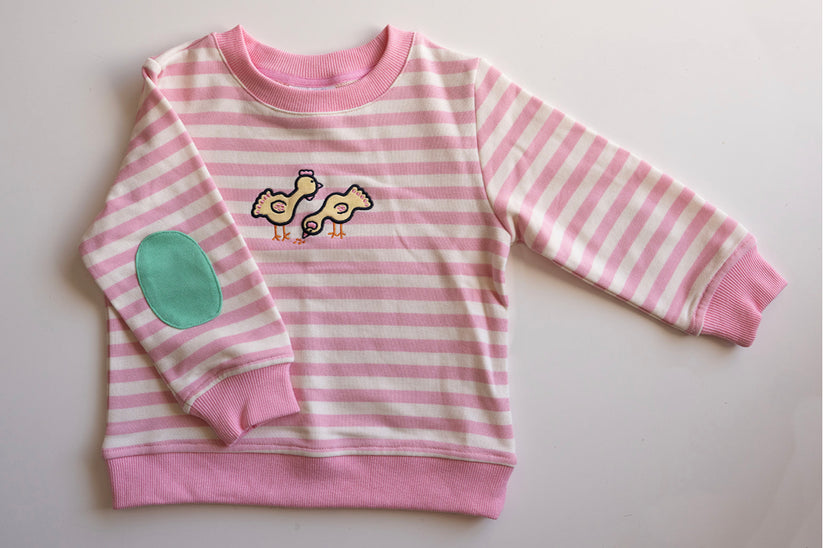 Noss & Co Pink stripe chicken Jumper