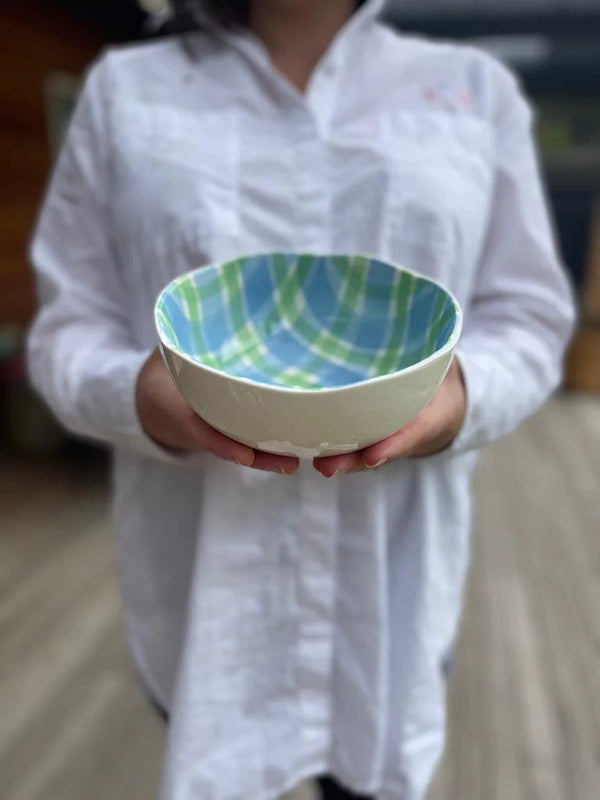 Noss & Co - Cornflour Blue and Green salad bowl - small
