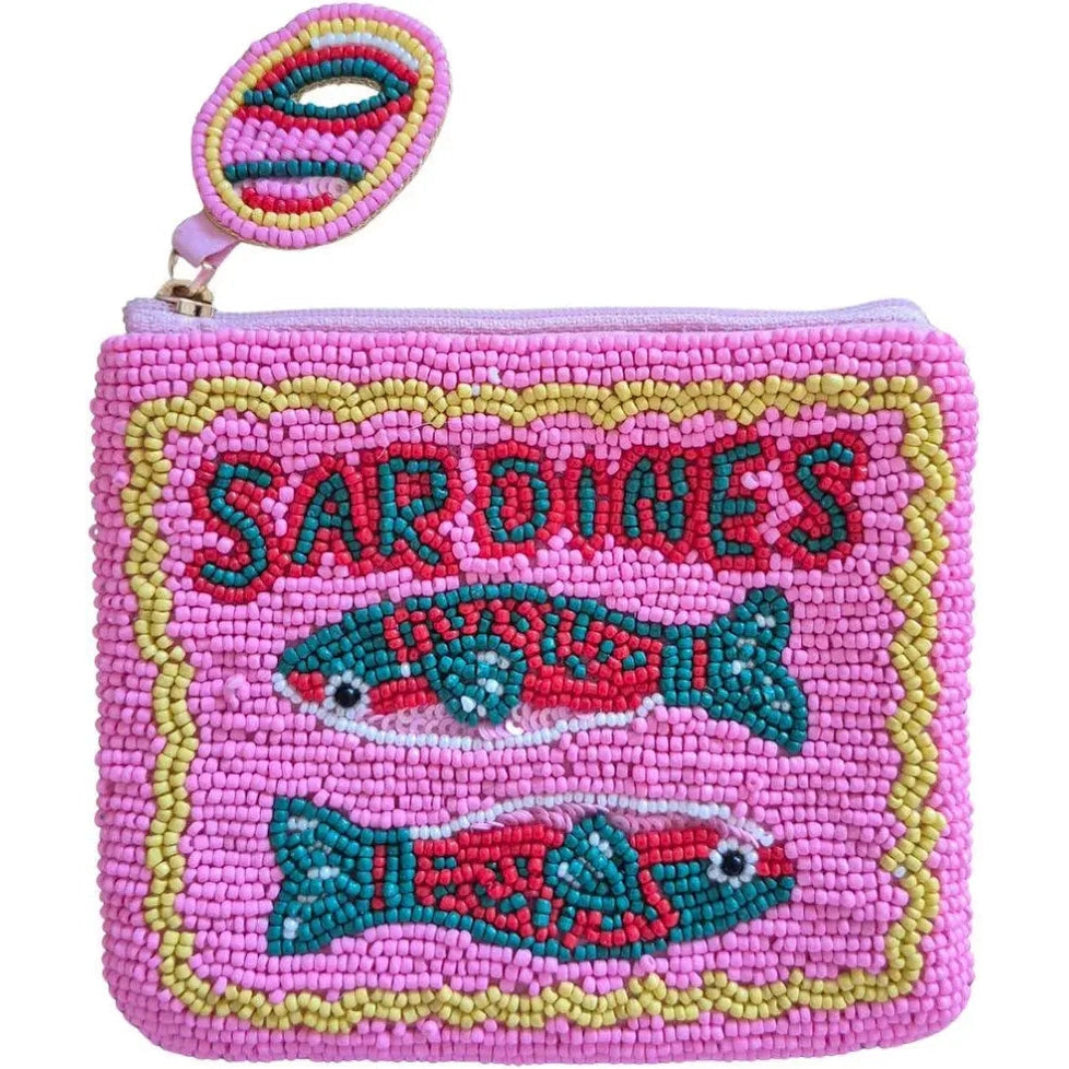 Sardines Beaded Coin Purse