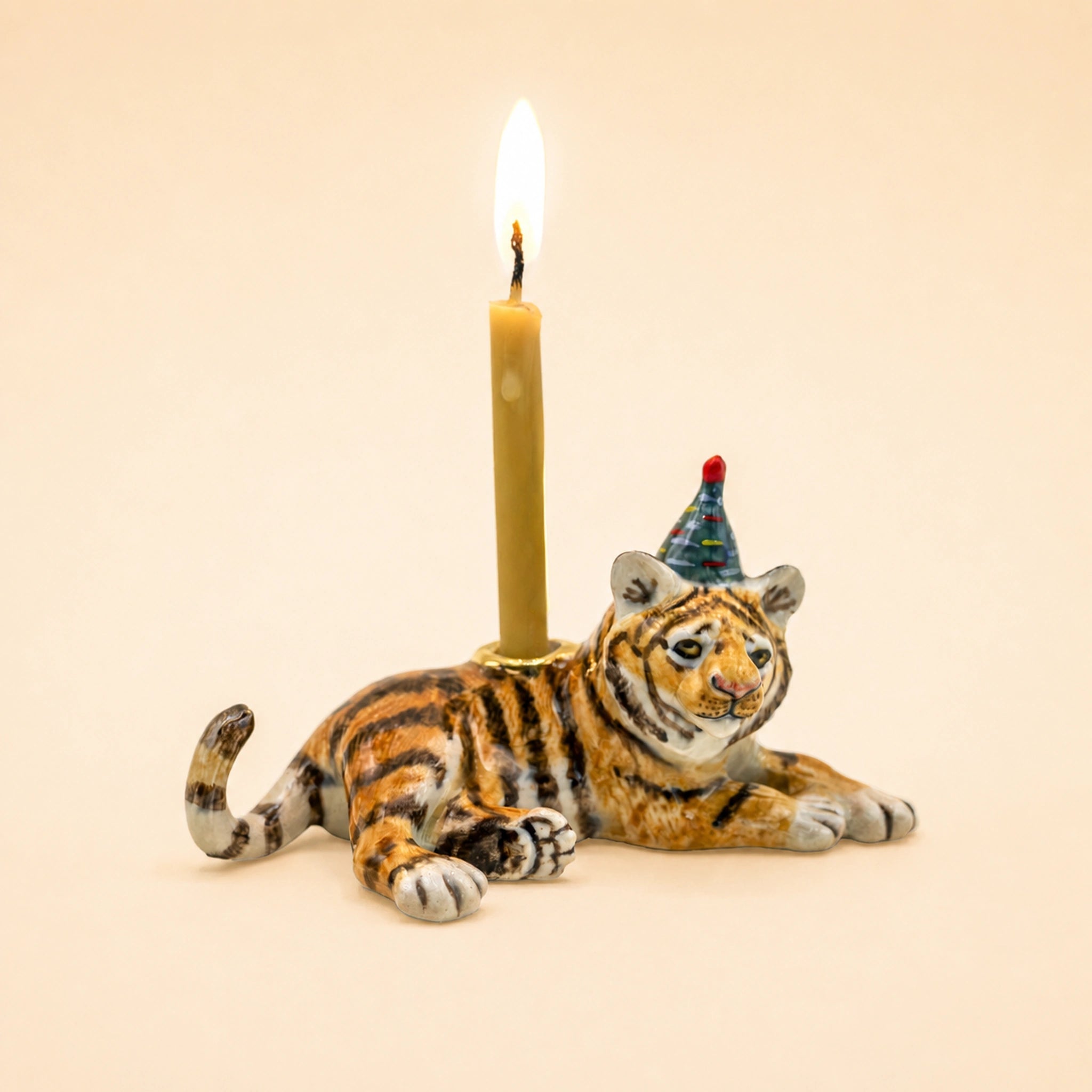 Year Of The Tiger Chinese Zodiac Cake Topper | Porcelain Candle Holder