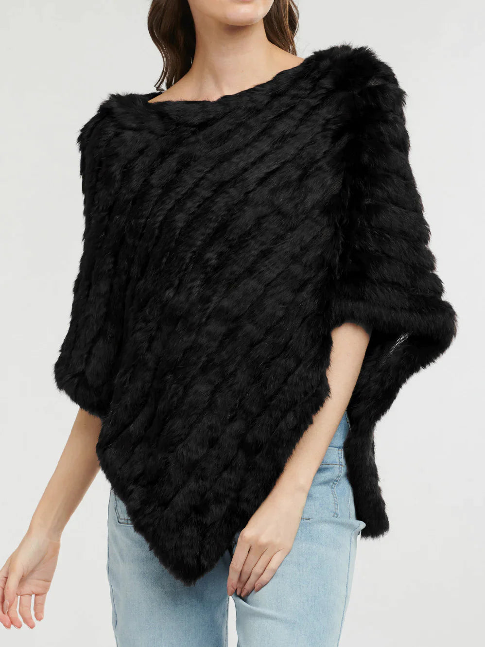Fur poncho store