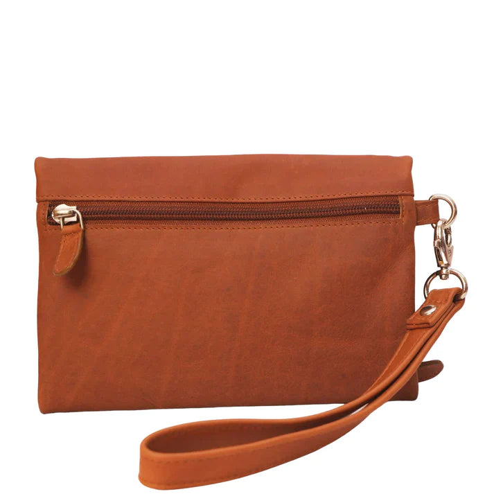 Oil Pull Up Leather Ladies Wallet - Tan