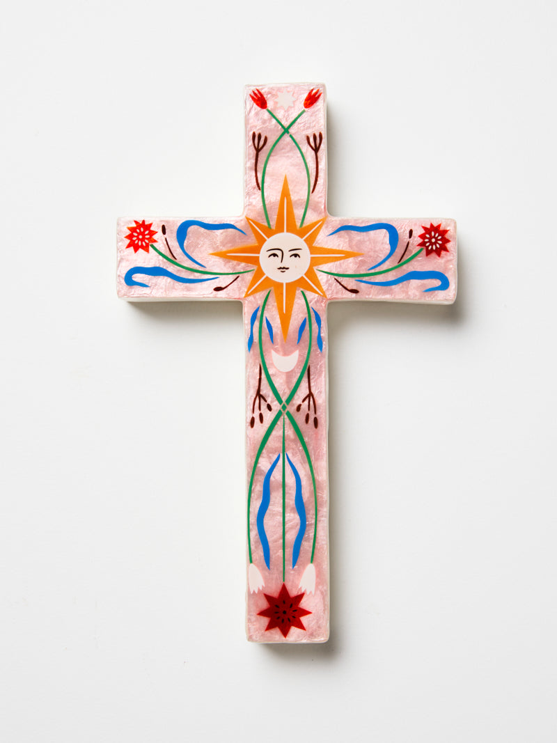 JONES & CO Fable PINK SUN LARGE CROSS