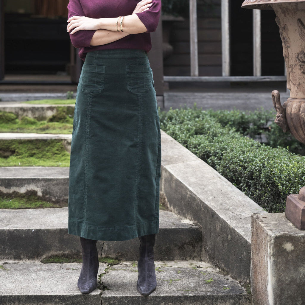 Va Va Velour Skirt - Pine
