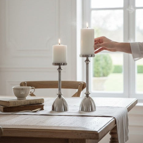 Rough Nickel Candle Holder - Large
