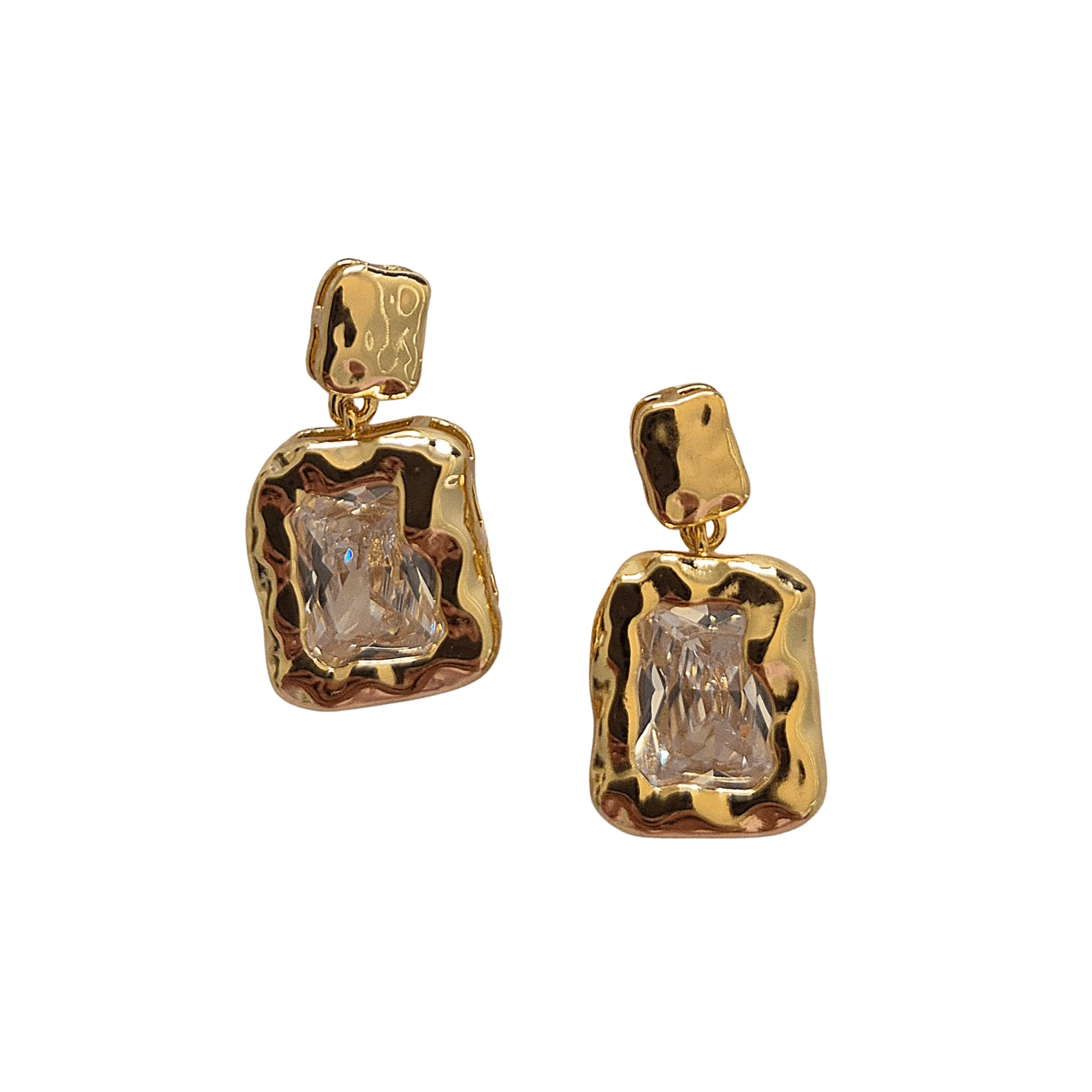 Statement Gem Earrings - Clear