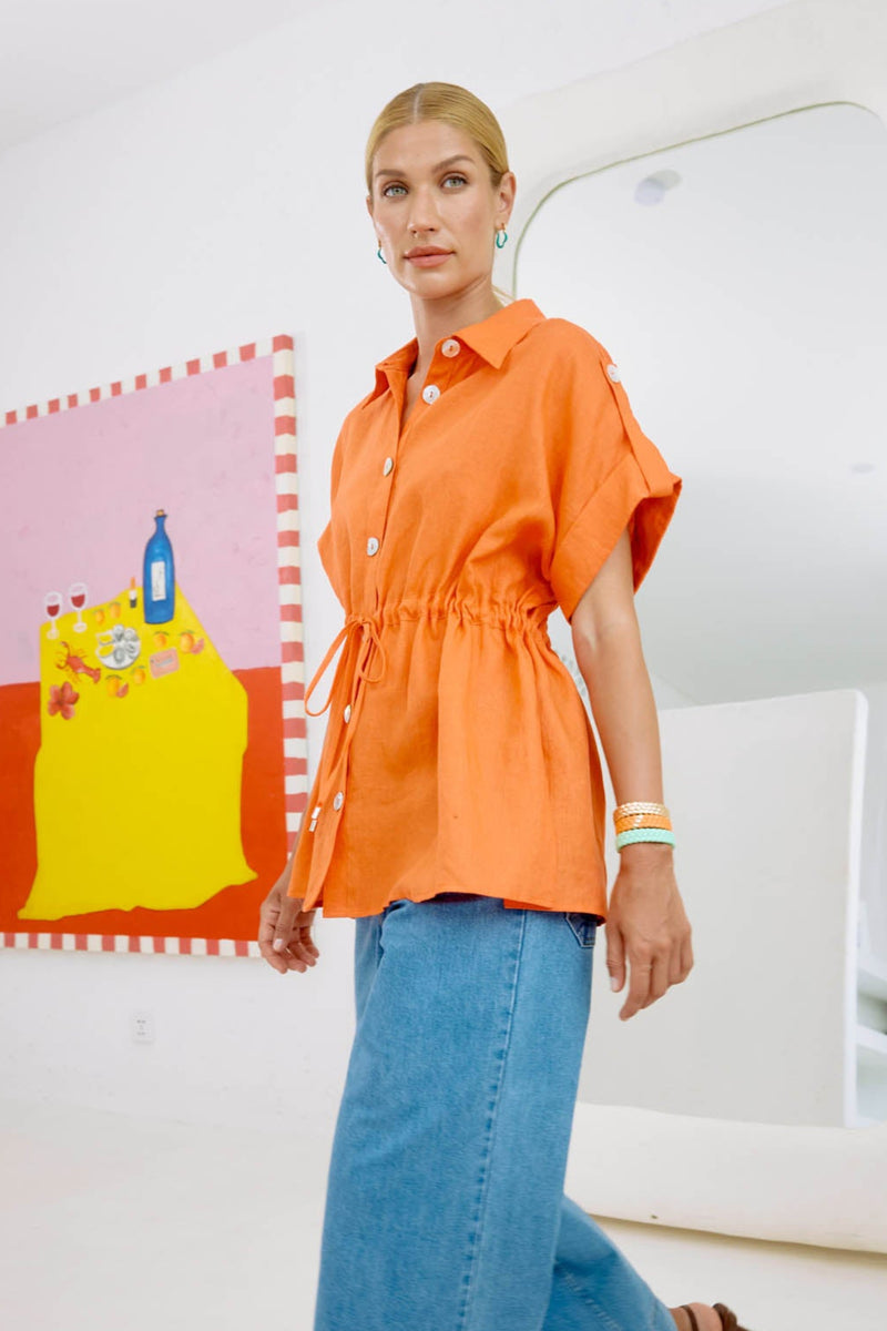 Miramar Tie Shirt - Coral One Size