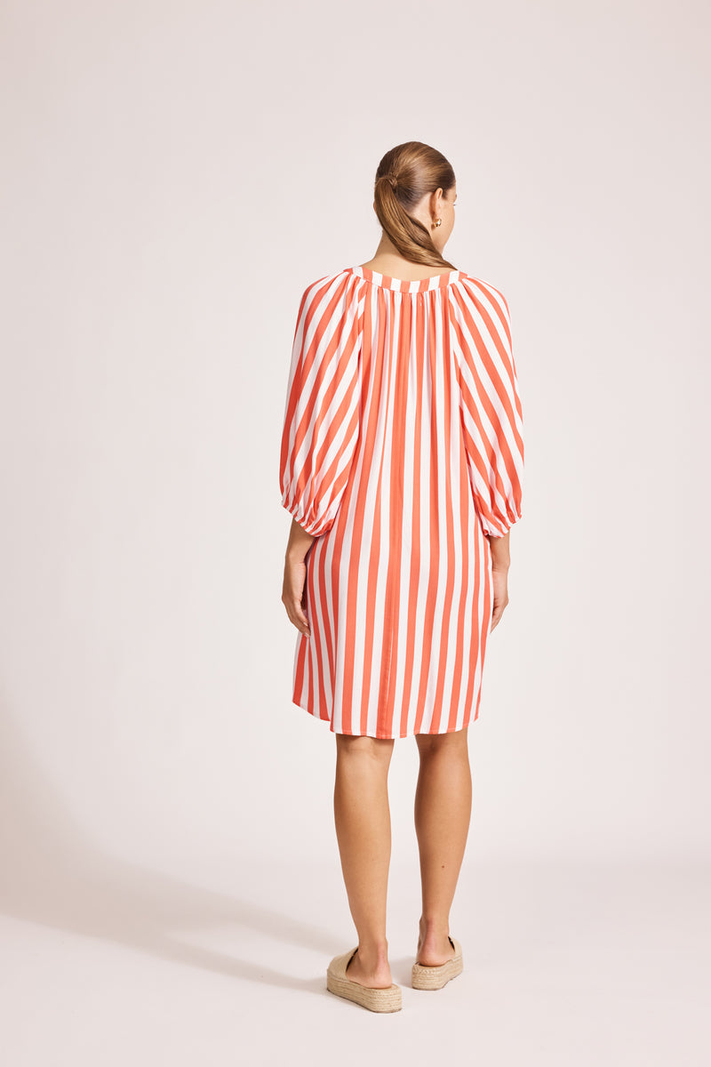 Treville Stripe Dress - Coral