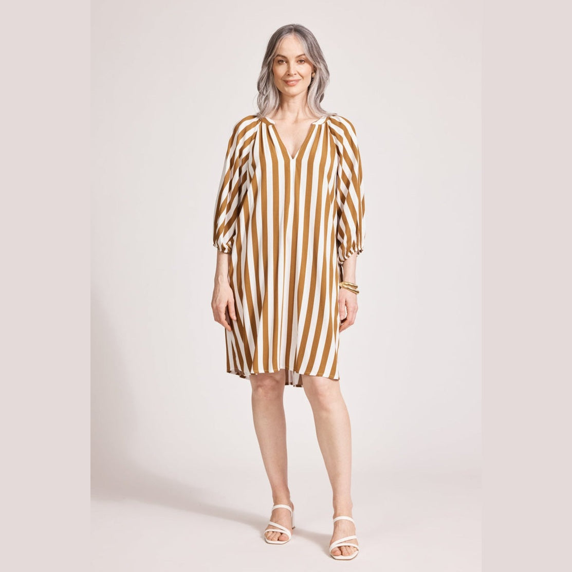 Treville Stripe Dress - Caramel