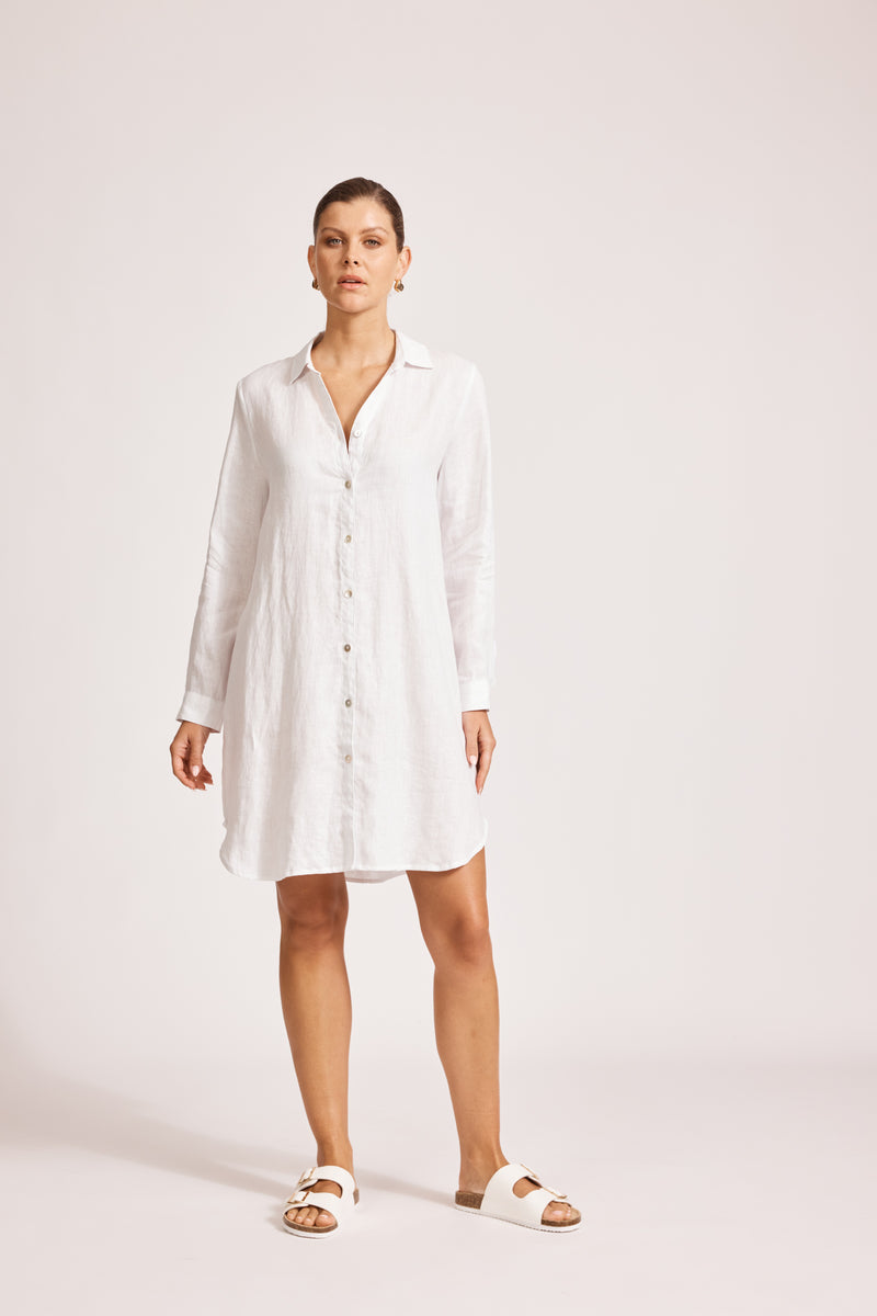 Miramar Shirt Dress -white