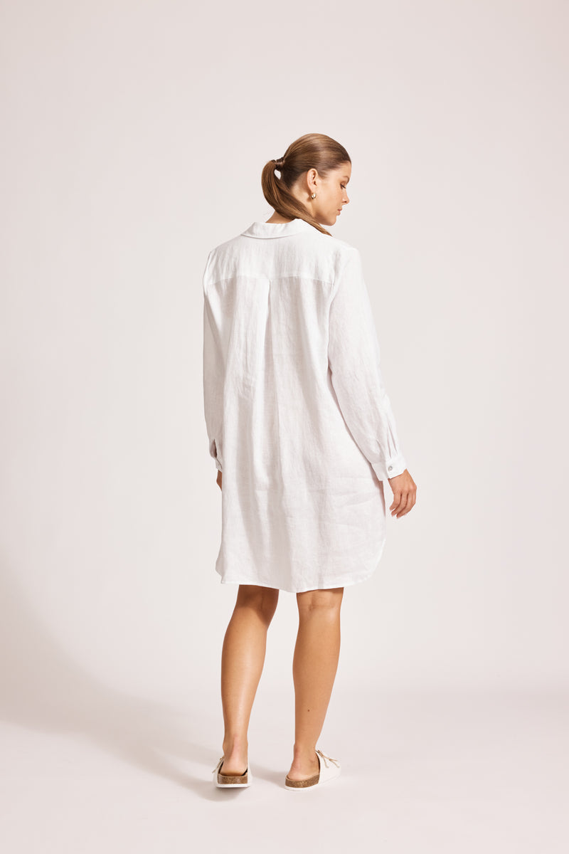 Miramar Shirt Dress -white