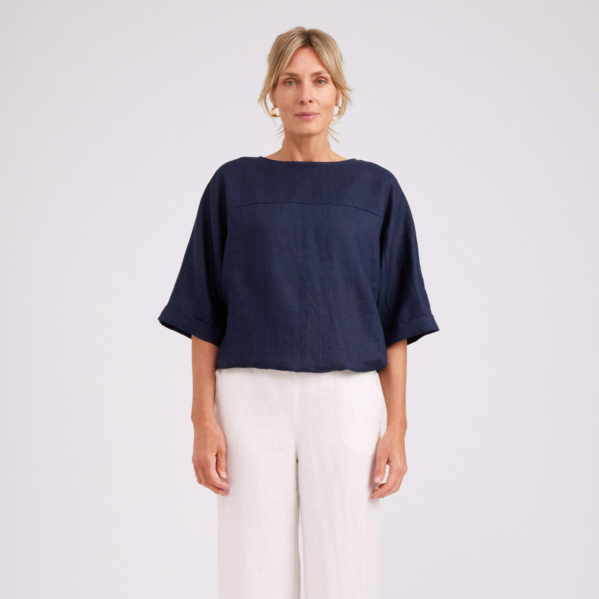 Studio Button Top/Jacket - Navy