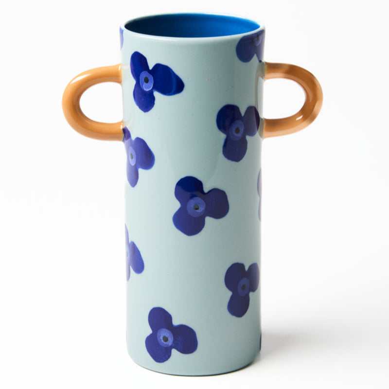 Griffe Navy Sky Floral Vase