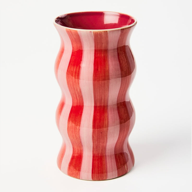 PALMA VASE - RED PINK STRIPE