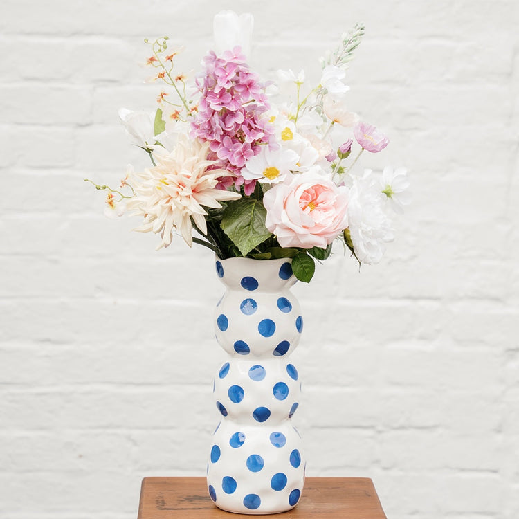 Classic Blue Spots Gourd Shape Vase