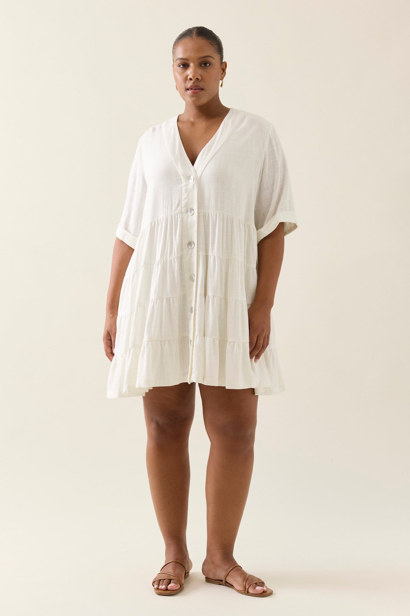 Ingrid Button Dress - Lotus
