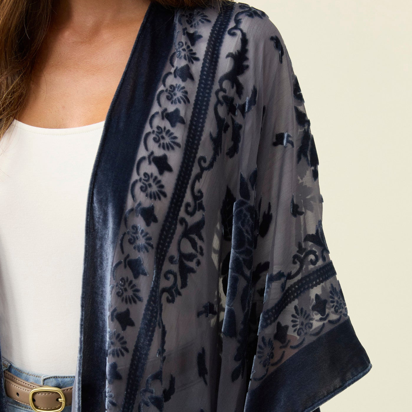 Navi Velvet Cape - Navy