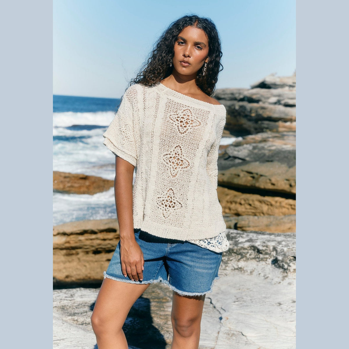 Maggie Crochet Top - Canvas