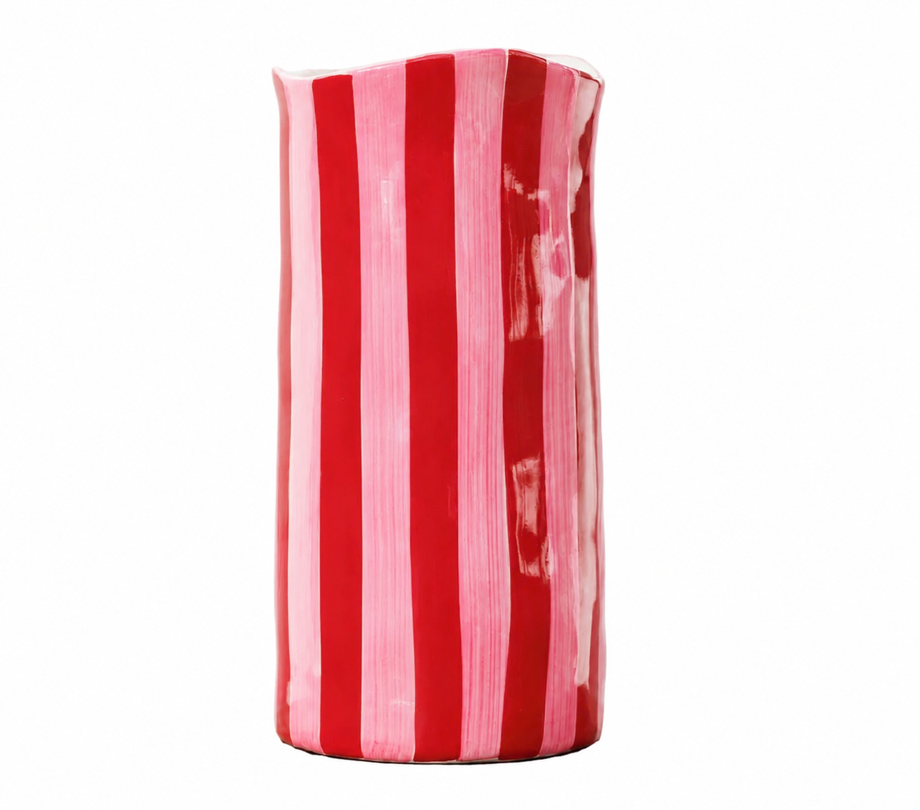 Large Vase - Pink & Red Stripe