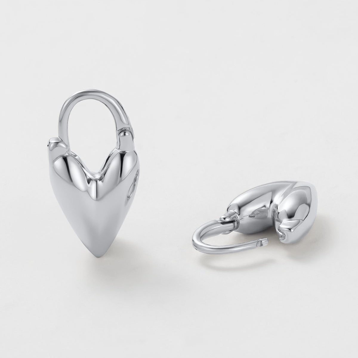 Jess Heart Hoop - Silver