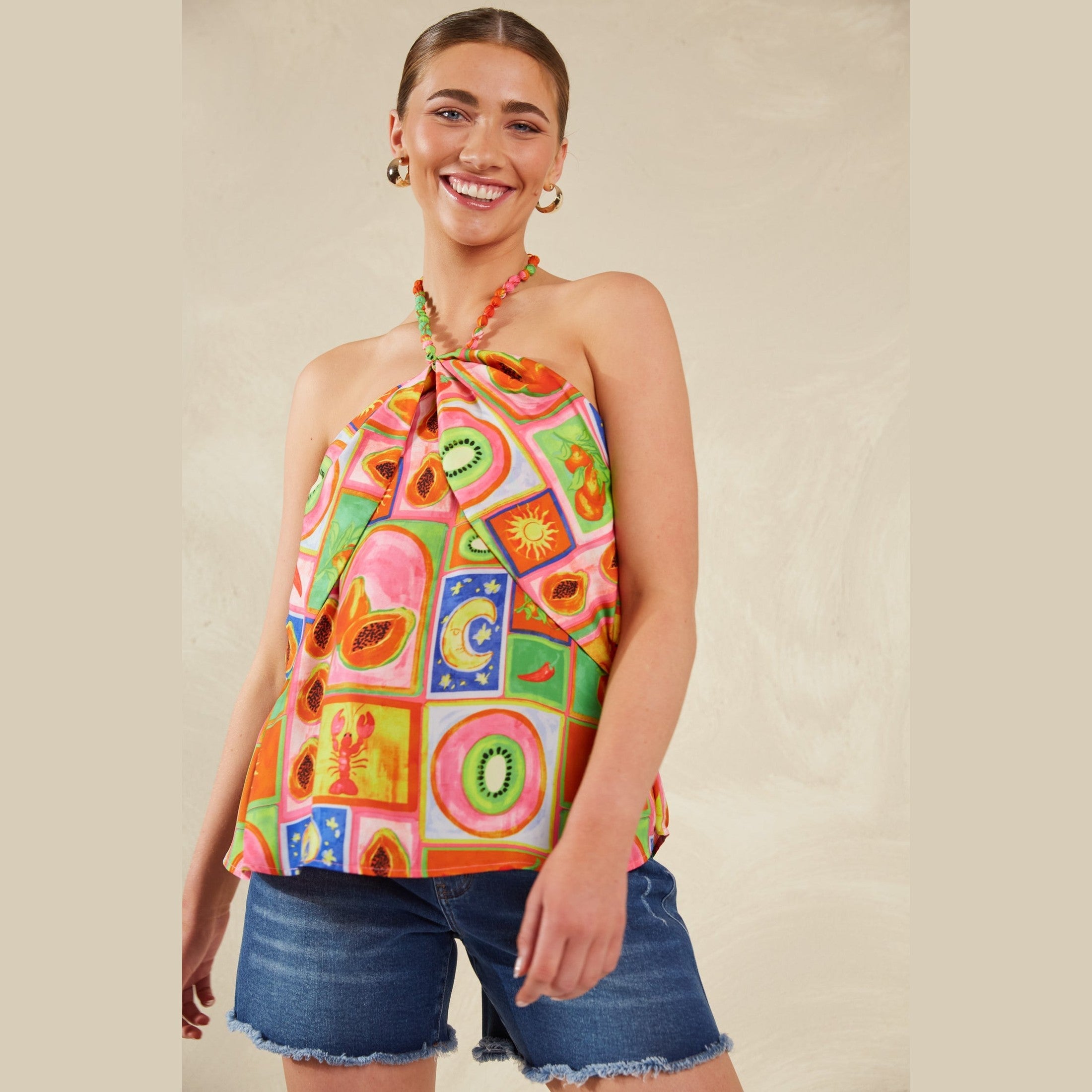 Portofino Halter Top -Aperol / Haven