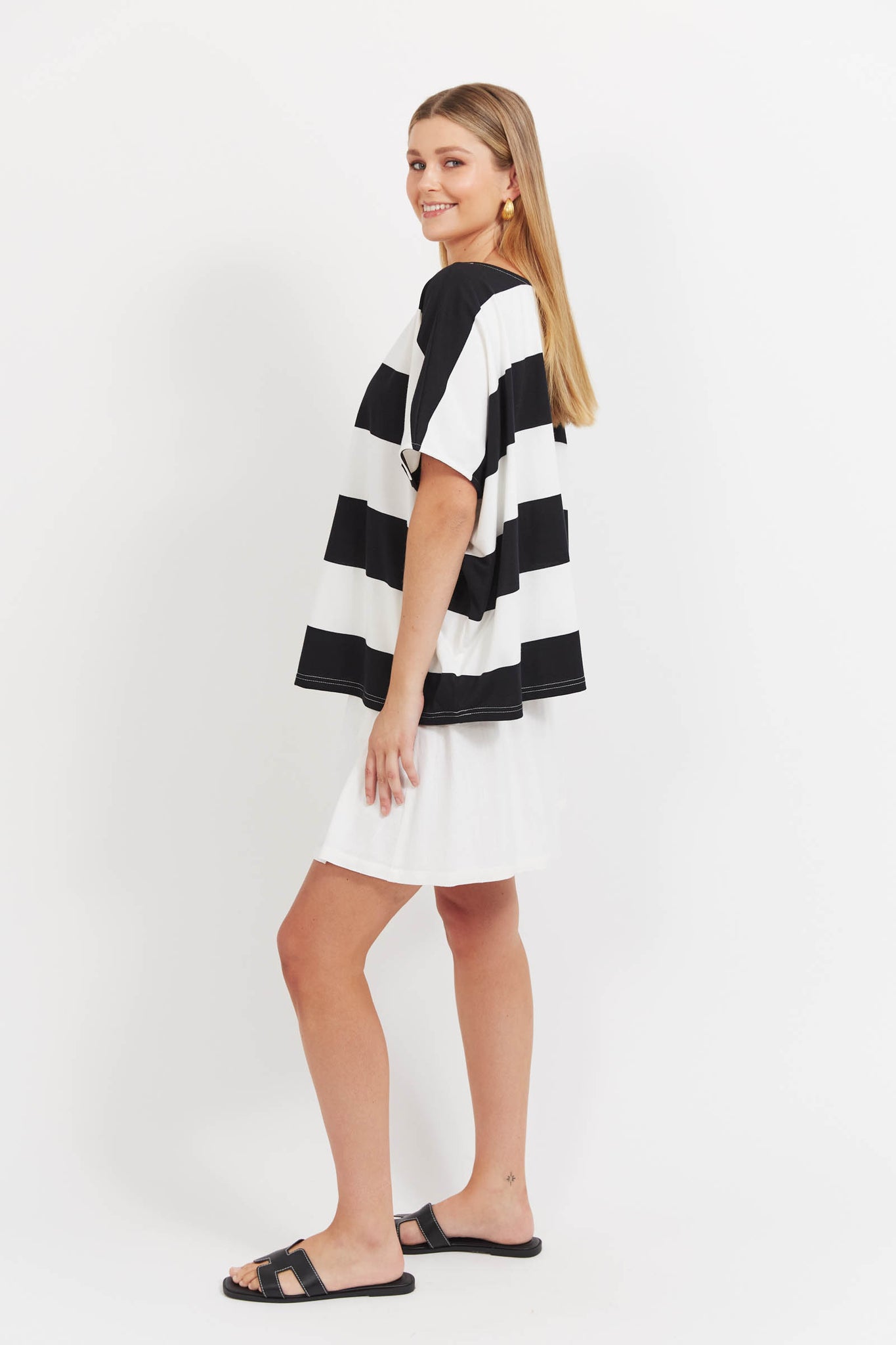 Jardin Stripe T-Shirt Black - Haven