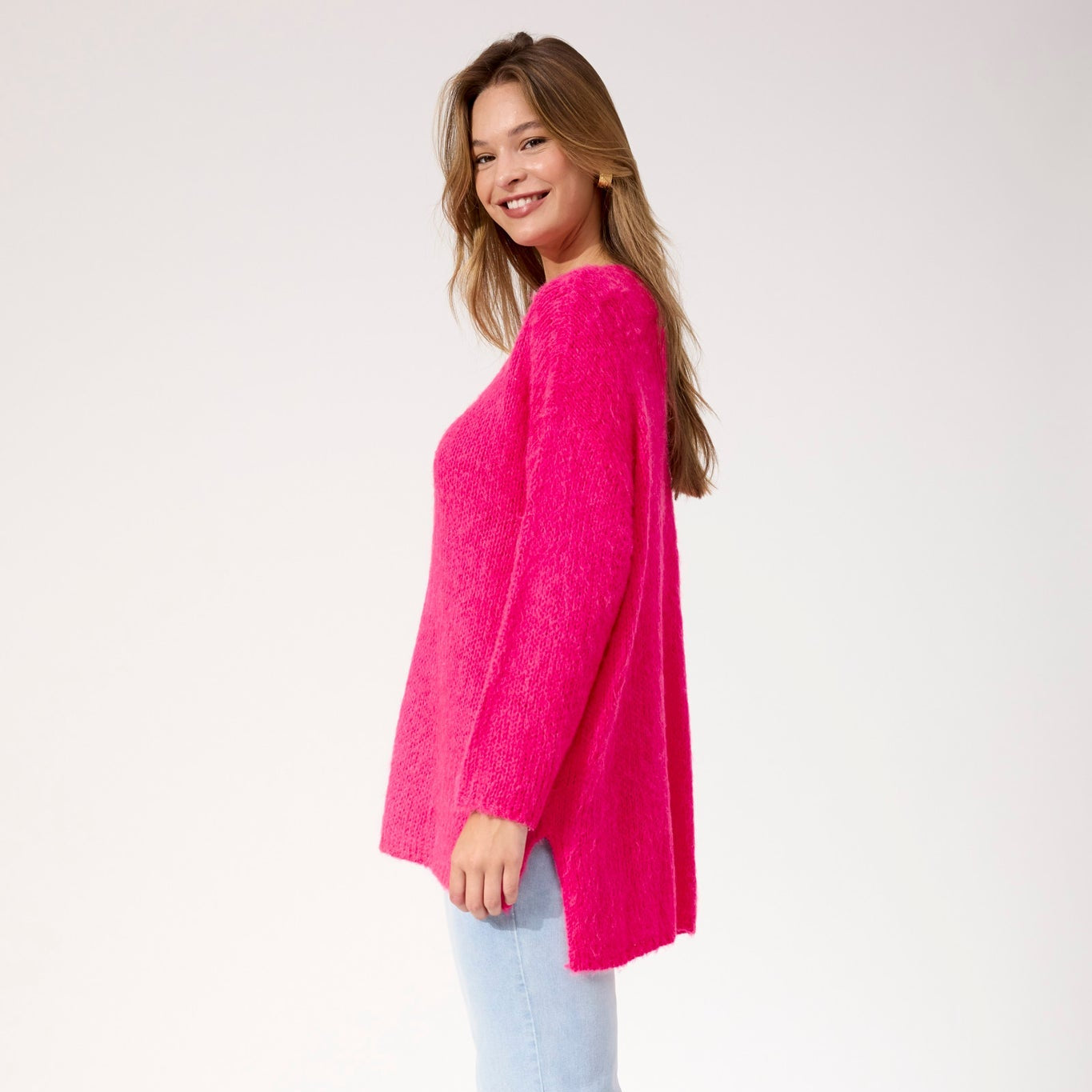 Lyon Relaxed Jumper - Hot Pink