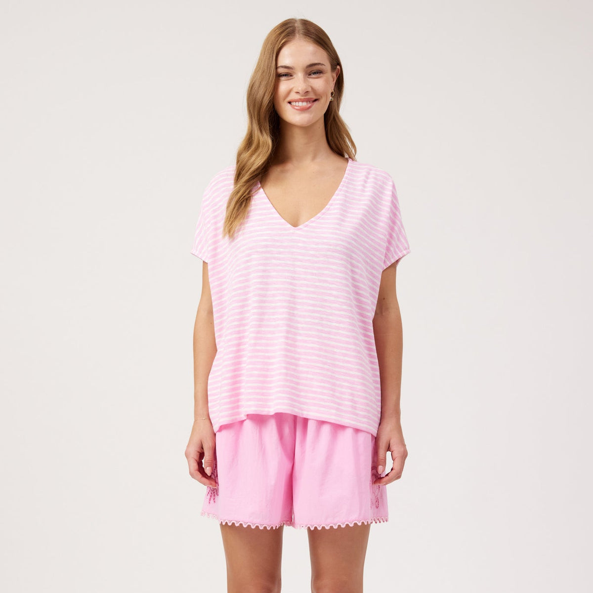 Tropea Stripe T-Shirt - Pink