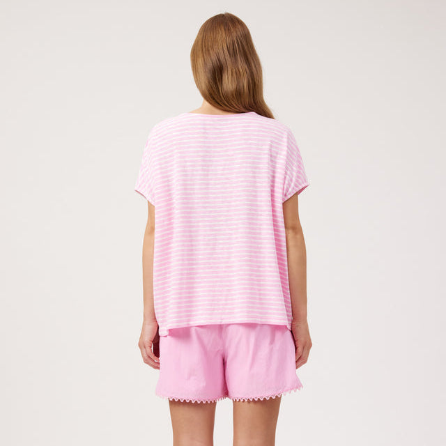 Tropea Stripe T-Shirt - Pink