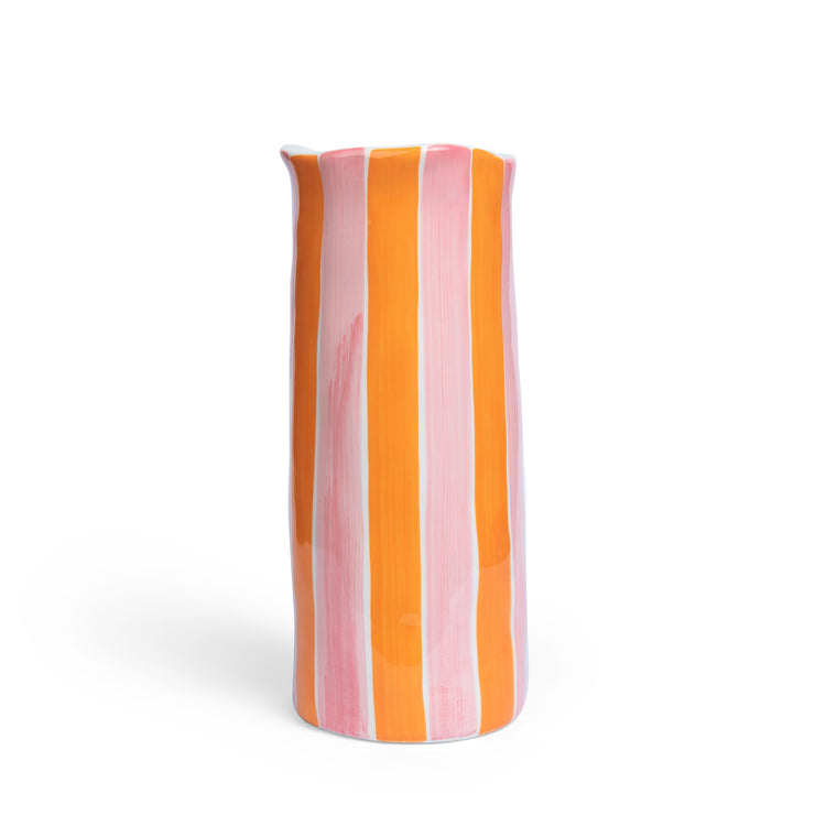 Small Pink & Orange Stripe Vase